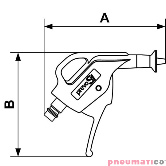 Pistolet do przedmuchiwania PrevoS1 z ochronną kurtyną powietrzną