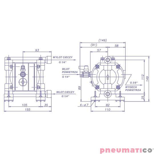 Pompa membranowa YAMADA NDP-5FST 1/4"