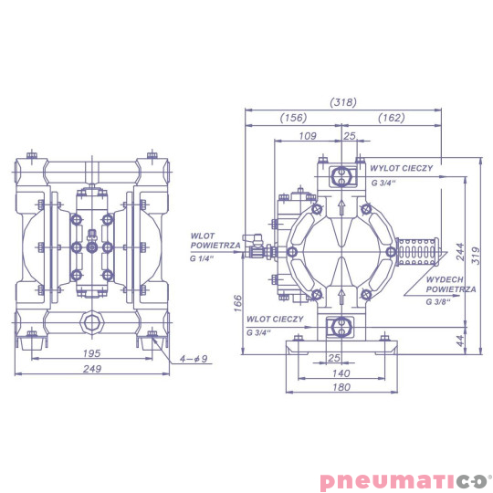 Pompa membranowa YAMADA NDP-20BAN 3/4" Pompa membranowa YAMADA NDP-20BAN 3/4"