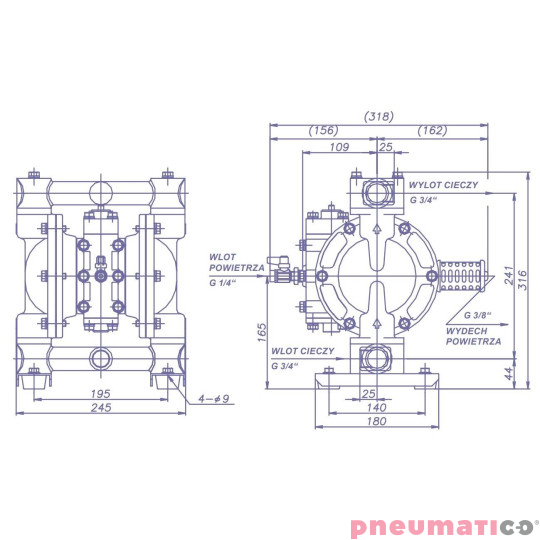 Pompa membranowa YAMADA NDP-20BSTU 3/4"