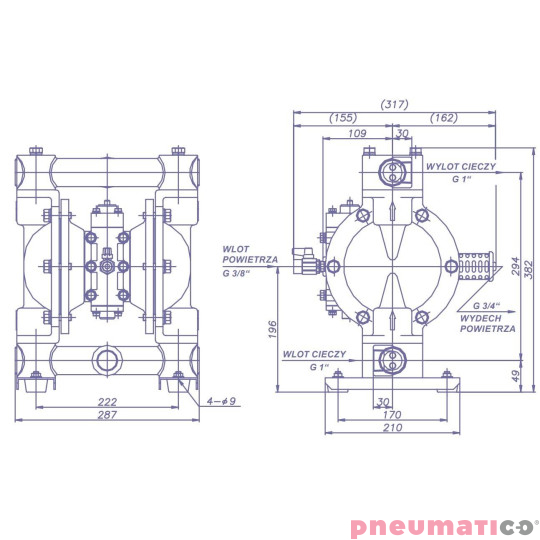 Pompa membranowa YAMADA NDP-25BAN 1" Pompa membranowa YAMADA NDP-25BAN 1"