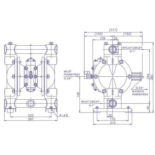 Pompa membranowa YAMADA NDP-25BAT 1" Pompa membranowa YAMADA NDP-25BAT 1"