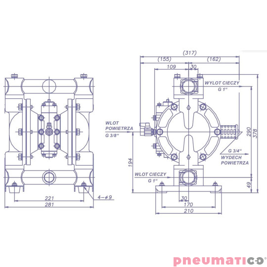 Pompa membranowa YAMADA NDP-25BST 1" Pompa membranowa YAMADA NDP-25BST 1"
