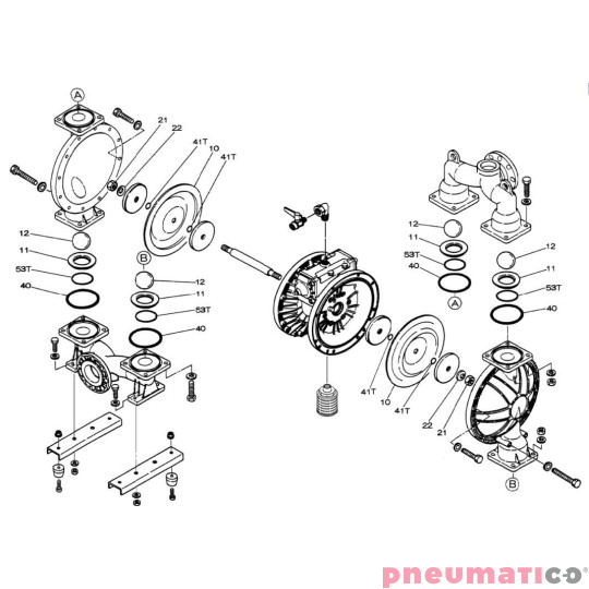 Zestaw naprawczy pompy YAMADA NDP-80BAS/BSS/BFS Zestaw naprawczy pompy YAMADA NDP-80BAS/BSS/BFS