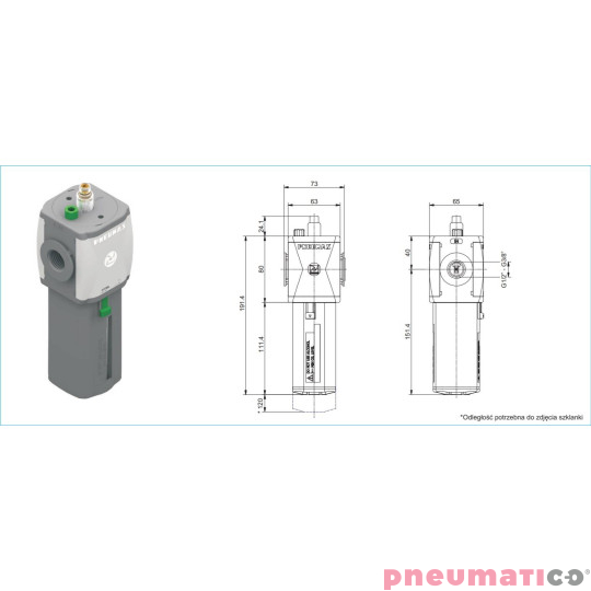 Naolejacz T173BL PNEUMAX 1/2" Naolejacz T173BL PNEUMAX 1/2"