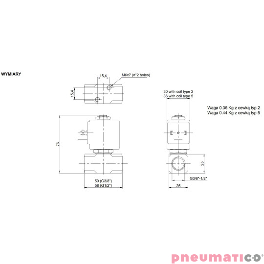 Zawór ACL TYP106 G3/8 DN4 N.C.2/2 VITON Zawór ACL TYP106 G3/8 DN4 N.C.2/2 VITON