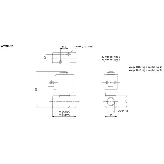 Zawór ACL TYP106 G1/2 DN3.0 N.C. 2/2 NBR Zawór ACL TYP106 G1/2 DN3.0 N.C. 2/2 NBR