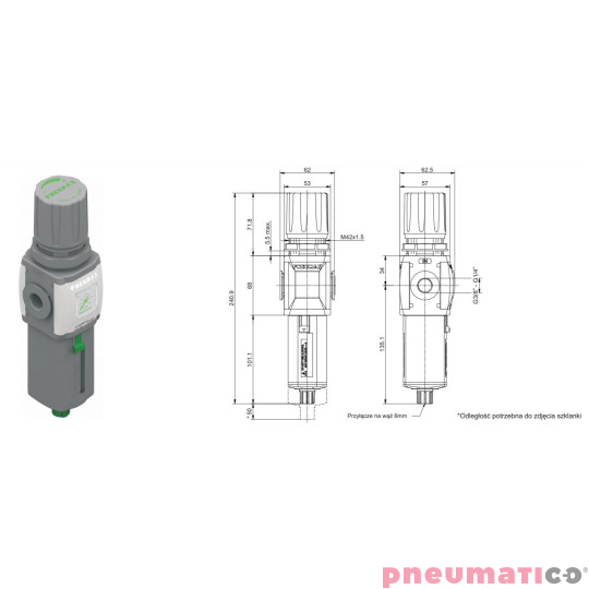 Filtroreduktor z manometrem Pneumax T172BEMBCS Filtroreduktor z manometrem Pneumax T172BEMBCS