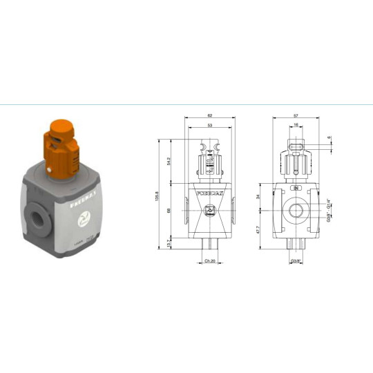 Zawór odcinający ręczny Pneumax T172BVL