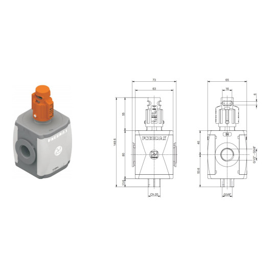 Zawór odcinający ręczny Pneumax T173BVL