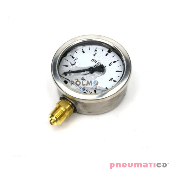 Manometr glicerynowy M63 0-10 bar dolne przyłącze G1/4" POLMO Manometr glicerynowy M63 0-10 bar dolne przyłącze G1/4" POLMO
