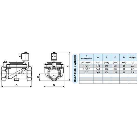 Zawór membranowy MM EL.ZAW. G2  DN50 0.5-16 BAR MEMBR. NBR Zawór membranowy MM EL.ZAW. G2  DN50 0.5-16 BAR MEMBR. NBR