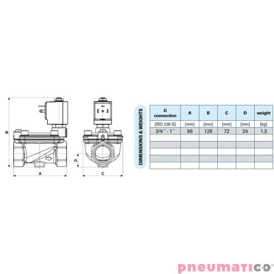 Zawór membranowy MM ELZAW. G1 DN24 1-9 BAR PARA 180 STOPNI Zawór membranowy MM ELZAW. G1 DN24 1-9 BAR PARA 180 STOPNI