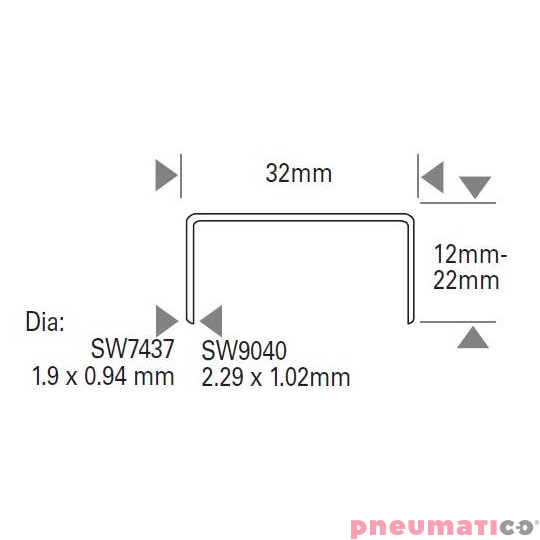 Zszywka do zamykania kartonów Bostitch SW904019Z 19mm Zszywka do zamykania kartonów Bostitch SW904019Z 19mm
