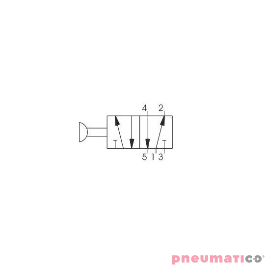 Zawór ręczny - przycisk Pneumax 5/2 (bistabilny) 4mm Zawór ręczny - przycisk Pneumax 5/2 (bistabilny) 4mm