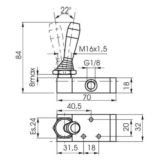 Zawór dźwignia Pneumax MANUALNY 1/8" 3/2 DŹWIGNIA-SPRĘŻ. ZIELONY Zawór dźwignia Pneumax MANUALNY 1/8" 3/2 DŹWIGNIA-SPRĘŻ. ZIELONY