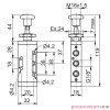 Zawór ręczny - przycisk typu grzybek dwupozycyjny Pneumax 5/2 1/8" TECNO Zawór ręczny - przycisk typu grzybek dwupozycyjny Pneumax 5/2 1/8" TECNO