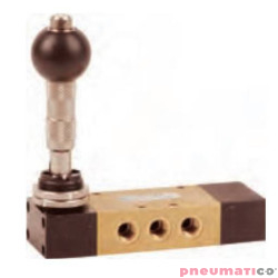 Zawór dźwignia Pneumax 1/4" 5/3 DŹWIGNIA-SPRĘŻYNA Z BLOK