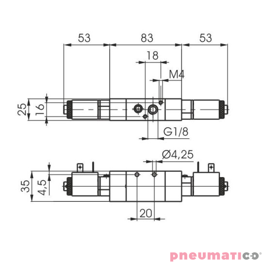 Elektrozawór Pneumax ECO G1/8" 3/2 24VDC-24VDC Elektrozawór Pneumax ECO G1/8" 3/2 24VDC-24VDC