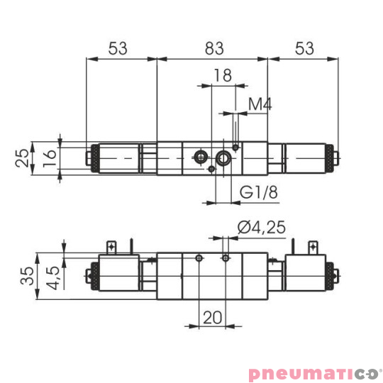 Elektrozawór Pneumax ECO G1/8" 3/2 24VAC-24VAC Elektrozawór Pneumax ECO G1/8" 3/2 24VAC-24VAC