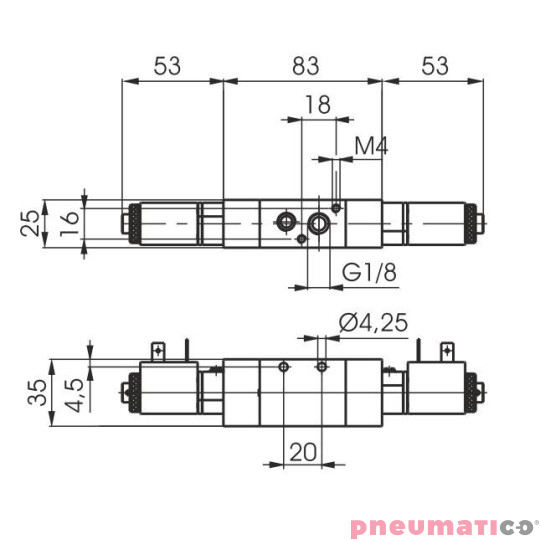 Elektrozawór Pneumax ECO G1/8" 3/2 220VAC-220VAC Elektrozawór Pneumax ECO G1/8" 3/2 220VAC-220VAC