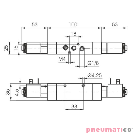 Elektrozawór Pneumax ECO G1/8 488.52.0.0.M11 24 V DC Elektrozawór Pneumax ECO G1/8 488.52.0.0.M11 24 V DC
