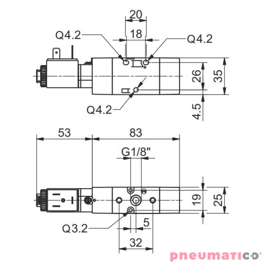 Elektrozawór Pneumax Tecno ECO G1/8" 3/2 T488.32.0.1.M11 24VDC - SPRĘŻYNA Elektrozawór Pneumax Tecno ECO G1/8" 3/2 T488.32.0.1.M11 24VDC - SPRĘŻYNA