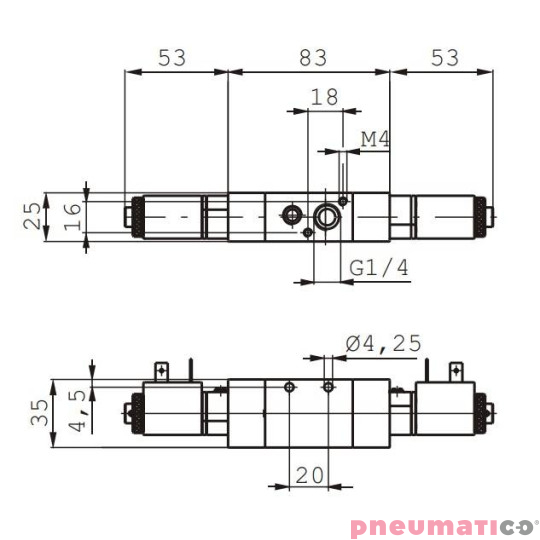 Elektrozawór Pneumax ECO G1/4 484.32.0.0.M11 24VDC Elektrozawór Pneumax ECO G1/4 484.32.0.0.M11 24VDC