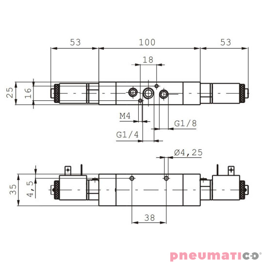 Elektrozawór Pneumax ECO G1/4 484.52.0.0.M58 220 V Elektrozawór Pneumax ECO G1/4 484.52.0.0.M58 220 V