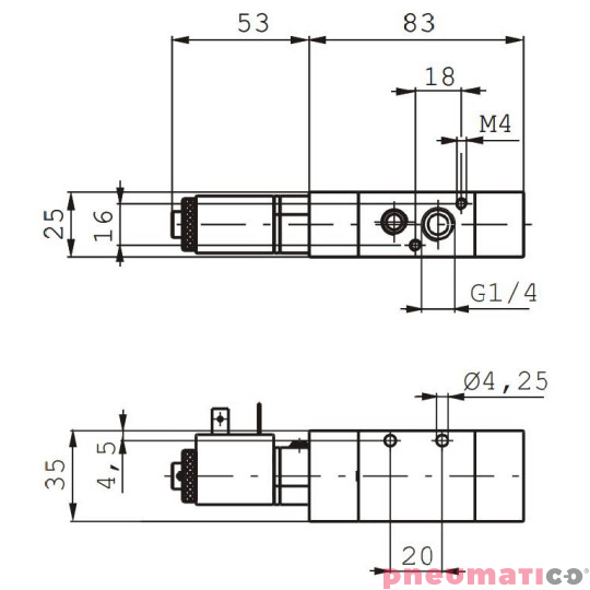 Elektrozawór PneumaElektrozawór Pneumax ECO G1/4 484.32.0.1.M58 220Vx ECO G1/4" 3/2 220VAC-SPRĘŻYNA Elektrozawór PneumaElektrozawór Pneumax ECO G1/4 484.32.0.1.M58 220Vx ECO G1/4" 3/2 220VAC-SPRĘŻYNA