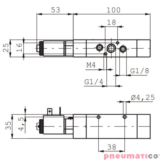 Elektrozawór Pneumax ECO G1/4 484.52.0.1.M11 24 V D.C. Elektrozawór Pneumax ECO G1/4 484.52.0.1.M11 24 V D.C.