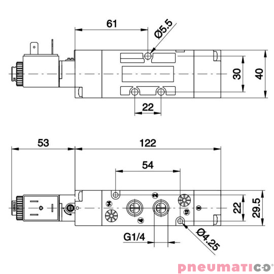 Elektrozawór Pneumax TECNO ECO G1/4 T424.52.0.1.B56 24 V Elektrozawór Pneumax TECNO ECO G1/4 T424.52.0.1.B56 24 V
