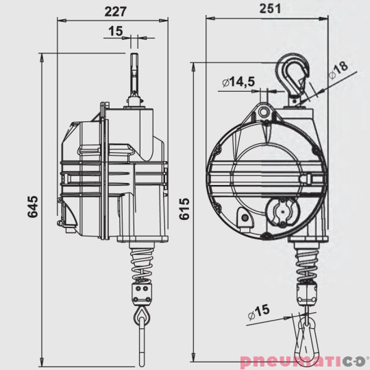 Balanser TECNA 9504.F_wymiary Balanser TECNA 9504.F_wymiary