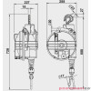 Balanser linkowy TECNA 9405.B1_wymiary Balanser linkowy TECNA 9405.B1_wymiary