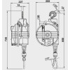 Balanser linkowy TECNA 9412.B1_wymiary Balanser linkowy TECNA 9412.B1_wymiary