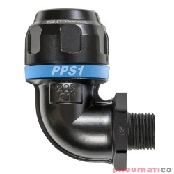 Kolano 90° z gwintem zew. aluminiowe Prevost 16mm 3/8 PPS1 9CM1617