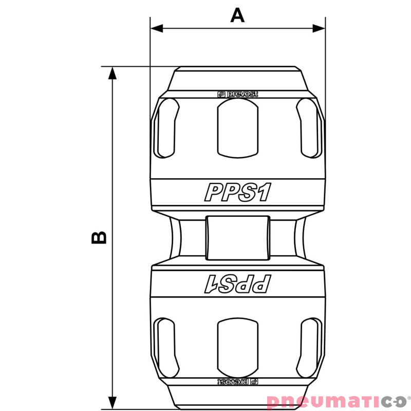 Mufa aluminiowa Prevost 16mm PPS1 UN16 Mufa aluminiowa Prevost 16mm PPS1 UN16