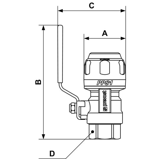 Zawór kulowy z jednostronnym gwintem wew. równoległy Prevost 32mm G1 PPS1 RSIF3234