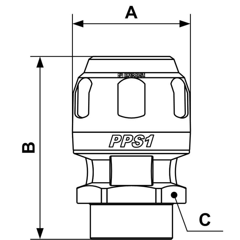 Złącze proste z gwintem wew. Prevost 25mm G1 PPS1 MF2534 Złącze proste z gwintem wew. Prevost 25mm G1 PPS1 MF2534