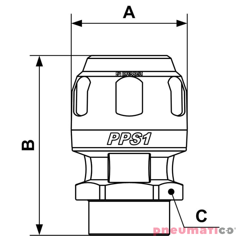 Złącze proste z gwintem wew. Prevost 63mm G2 PPS1 MF6360 Złącze proste z gwintem wew. Prevost 63mm G2 PPS1 MF6360