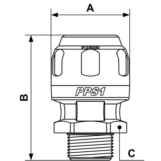 Złącze proste z gwintem zew. Prevost 40mm R1 1/2 PPS1 MM4049