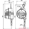 Balanser linkowy TECNA 9502AX.F wymiary Balanser linkowy TECNA 9502AX.F wymiary