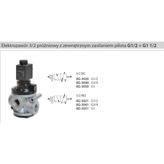 Zawór próżniowy Univer AG-3050 bez cewki Zawór próżniowy Univer AG-3050 bez cewki