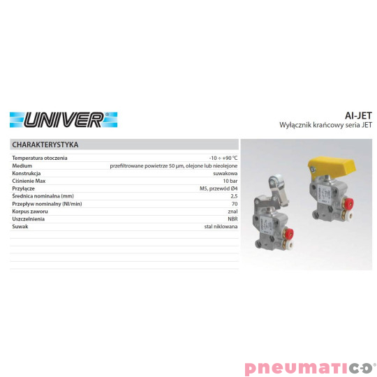 Wyłącznik krańcowy Univer AI-9360 3/2 NO D4 Wyłącznik krańcowy Univer AI-9360 3/2 NO D4