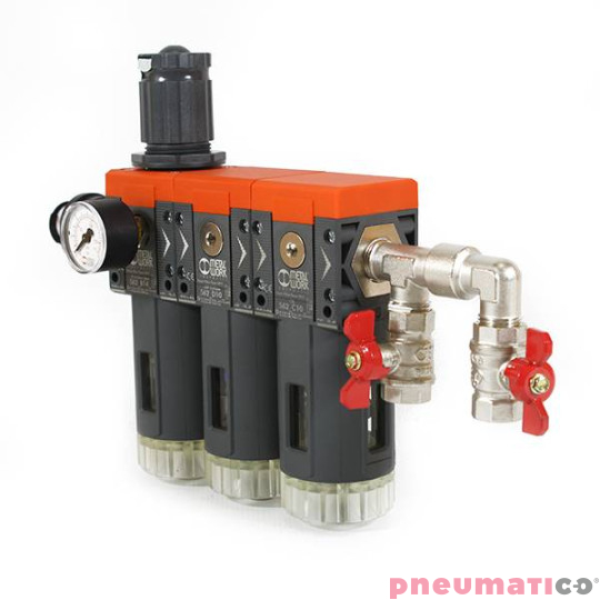 Zestaw filtrów Pneumatico  AIRPRO-3 0,01 mikrona z aktywnym węglem 1/2" Zestaw filtrów Pneumatico  AIRPRO-3 0,01 mikrona z aktywnym węglem 1/2"