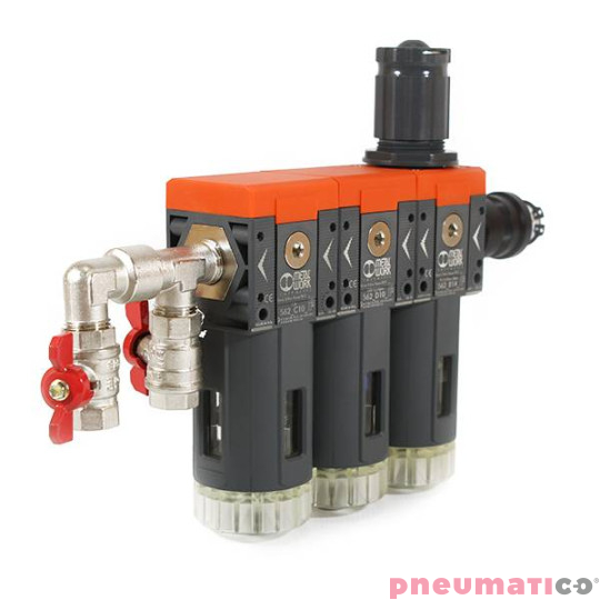 Zestaw filtrów Pneumatico  AIRPRO-3 0,01 mikrona z aktywnym węglem 1/2" Zestaw filtrów Pneumatico  AIRPRO-3 0,01 mikrona z aktywnym węglem 1/2"