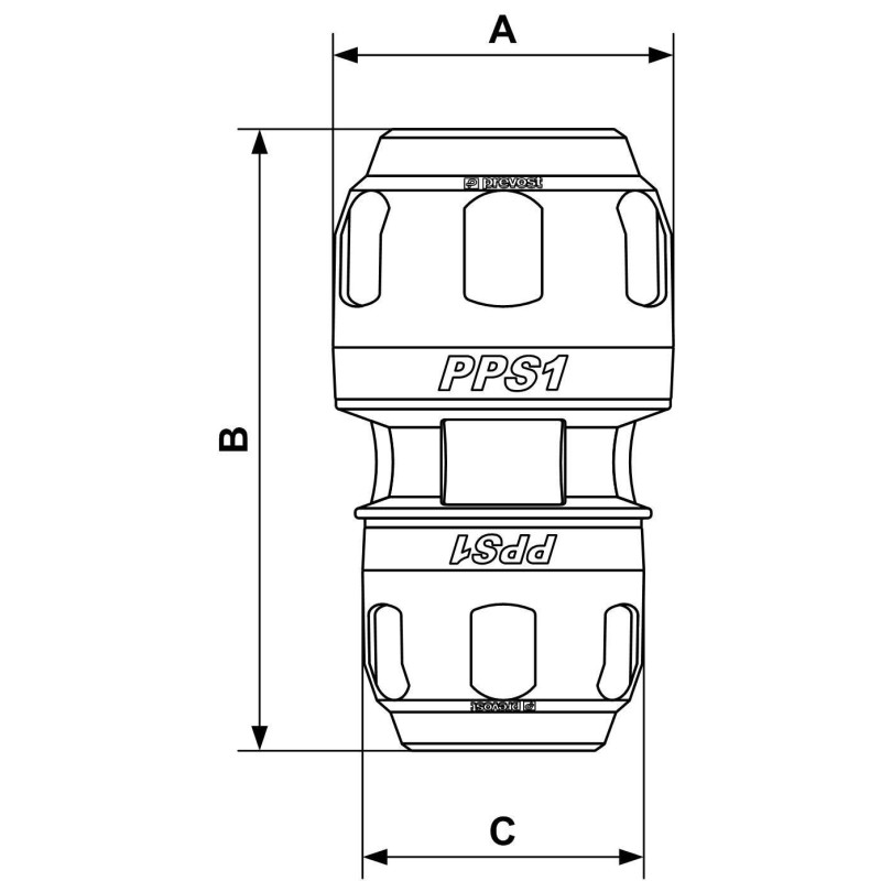 Mufa aluminiowa redukcyjna Prevost 100mm 80mm PPS1 MR10080