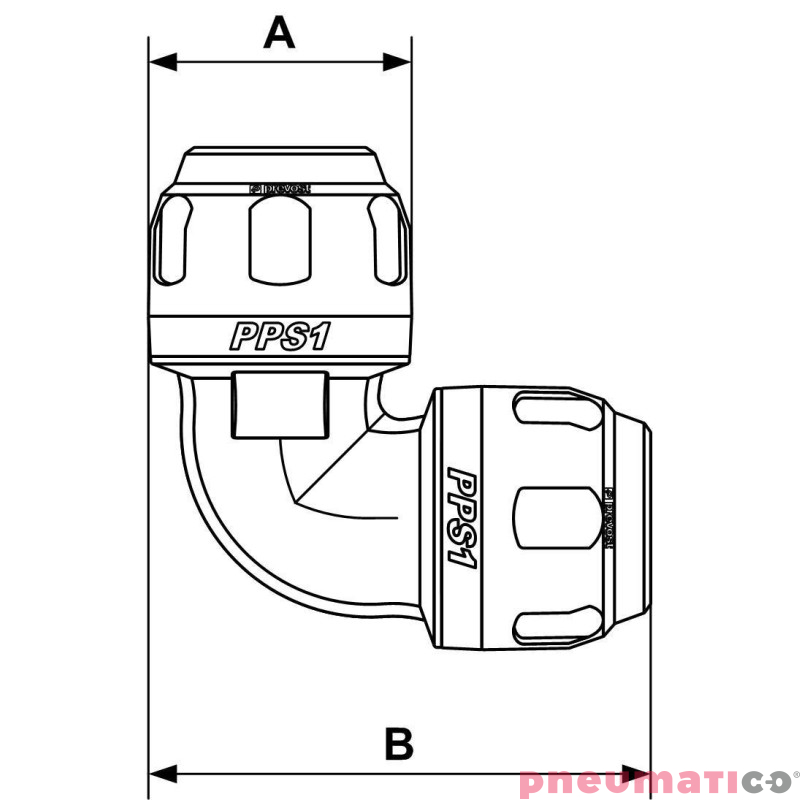 Kolano 90° aluminiowe Prevost 100mm PPS1 9C100 Kolano 90° aluminiowe Prevost 100mm PPS1 9C100