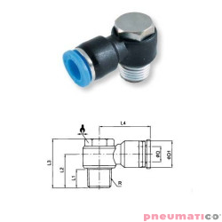 Złączka wtykowa kątowa obrotowa TEKALAN RQS 6 mm gw. zew. 1/8" RQSLV186