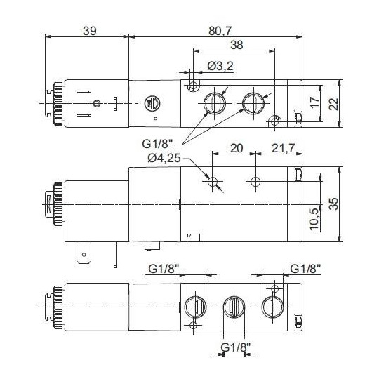 Zawór elektropneumatyczny 5/2 PNEUMAX 1/8 8880.52.00.39.F56 24VAC Zawór elektropneumatyczny 5/2 PNEUMAX 1/8 8880.52.00.39.F56 24VAC